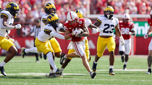 Kemp Billy Kemp 34 yd catch 1Q 2023 Nebraska football vs Michigan